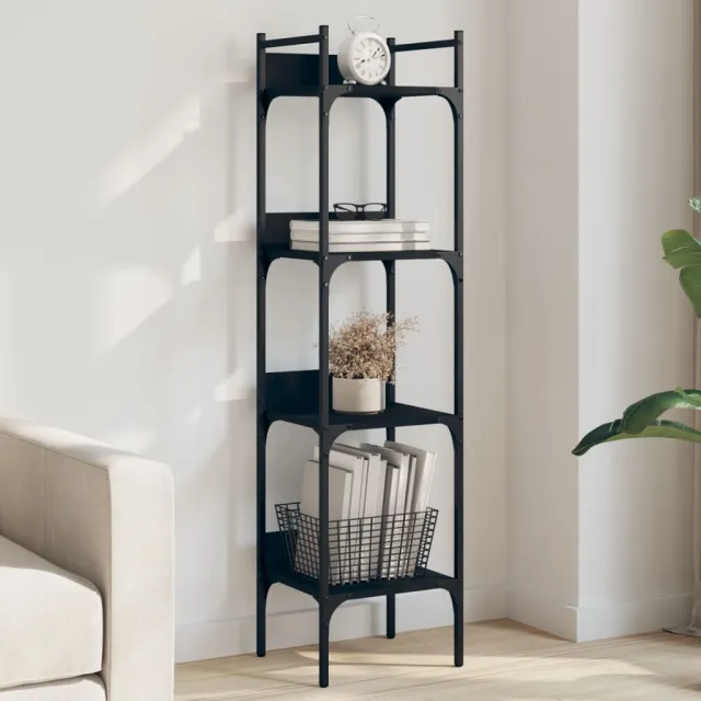 vidaXL Boekenkast 4-laags 35x30x138,5 cm bewerkt hout zwart, foto 2
