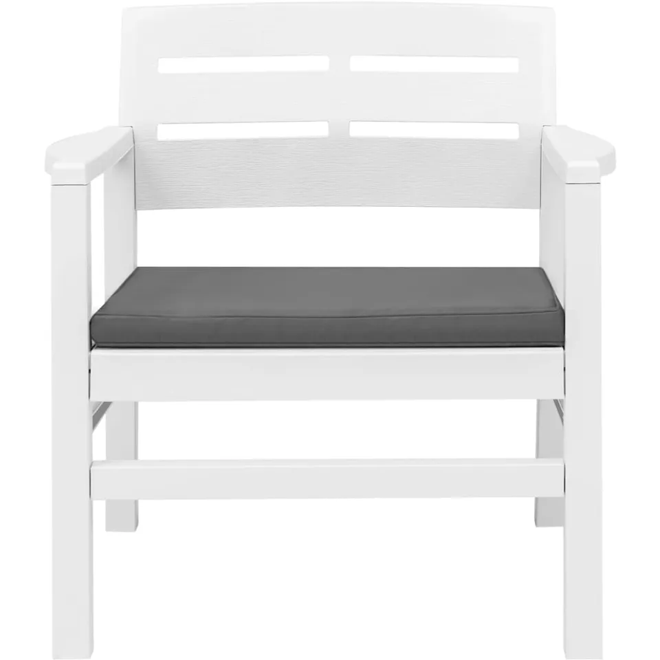 vidaXL 3-delige Loungeset kunststof wit, foto 3