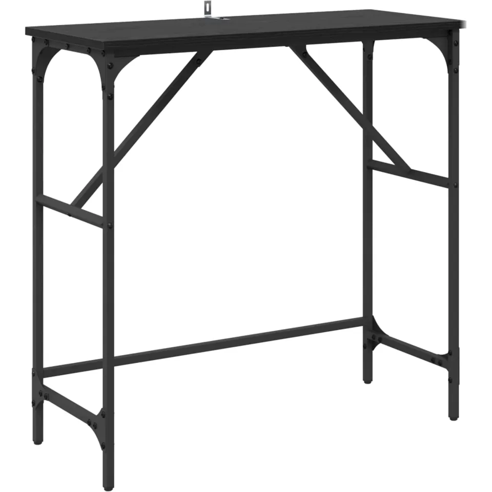 vidaXL Wandtafel Zwart Eiken 75 x 32 x 75 cm Bewerkt hout, foto 3