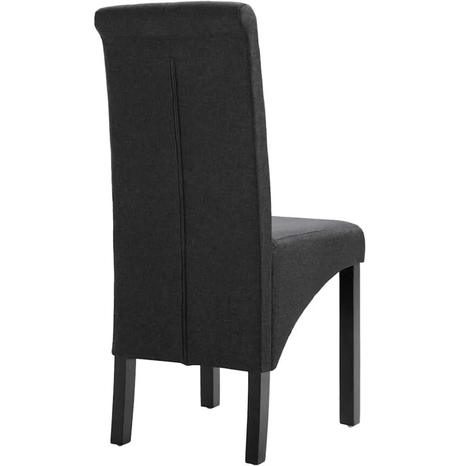 vidaXL Eetkamerstoelen 4 st stof donkergrijs grijs, foto 4