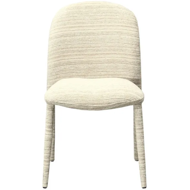 Giga Meubel Eetkamerstoel Mia Beige - Chenille - Stof - Mid Century - Set van 2