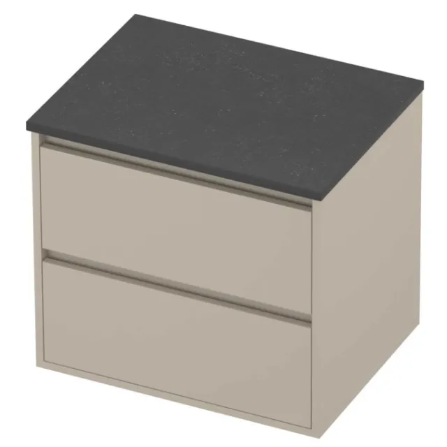 Proline Deck Badmeubelset Hardsteen Greeploos Symmetrisch Kader 60x46x54 cm Blue Stone Soft Linen Beige