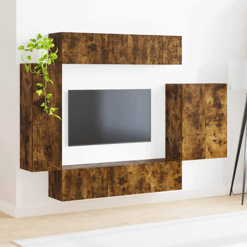 vidaXL TV Wandkast Set 6 st 98 x 31 x 29,5 cm Gerookt eiken, foto 3