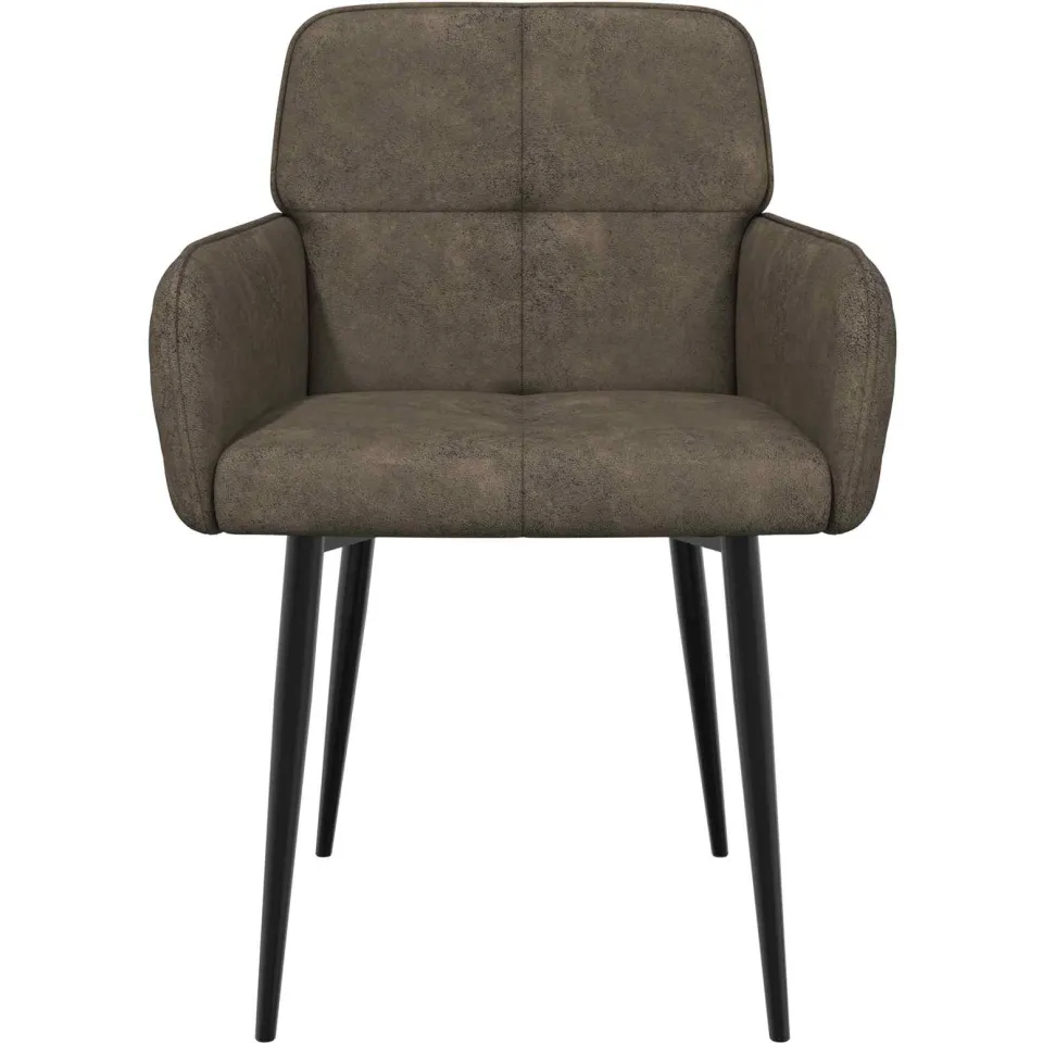 vidaXL Eettafelstoelen 2 st Nep Suede Leer Donkergrijs 59x56,5x85cm