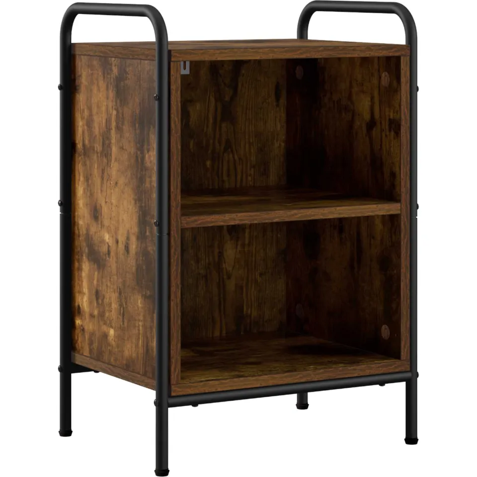 vidaXL Nachtkastje 2 st Gerookt eiken 40 x 30 x 60 cm Bewerkt hout Bruin