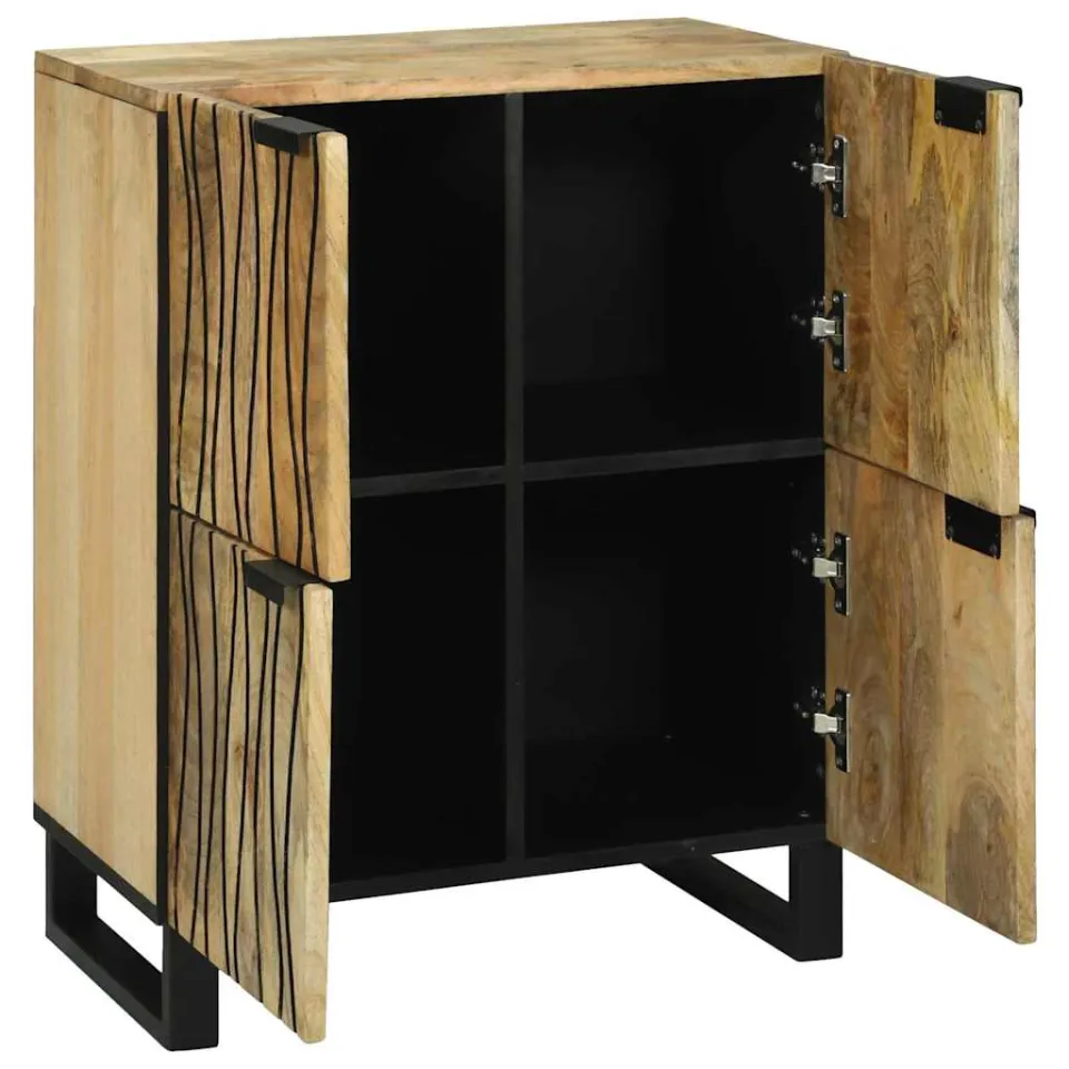 vidaXL Dressoir Bruin 60 x 33 x 75 cm massief mangohout, foto 2