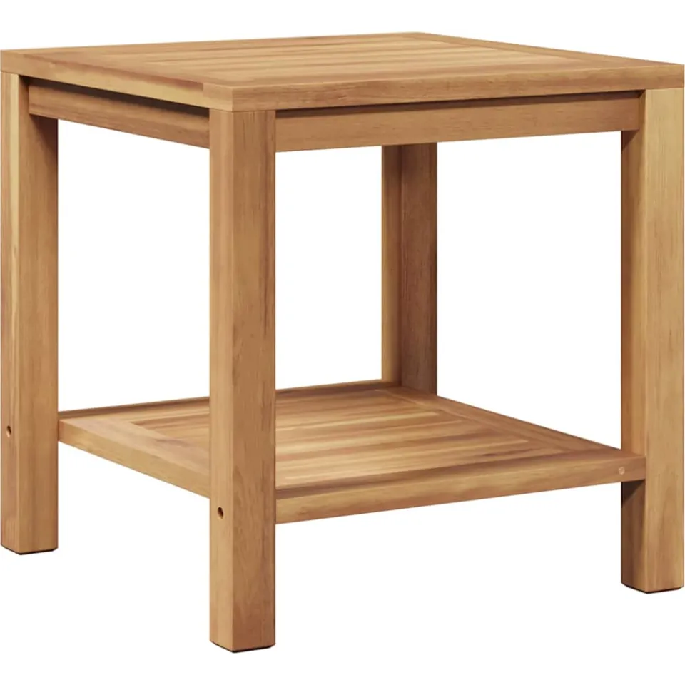 vidaXL Salontafel met opslag Bruin 45 x 45 x 45 cm Massief Teakhout, foto 3