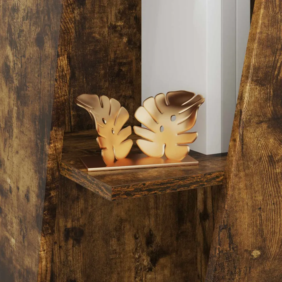 vidaXL Zijplank 33 x 32 x 70,5 cm Bewerkt hout Gerookt eiken, foto 4