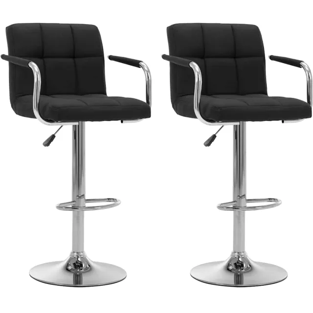 vidaXL Barstoelen 2 st stof zwart