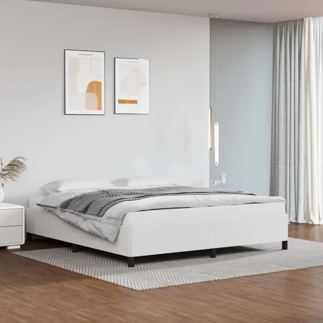 vidaXL Bedframe zonder matras 160x200 cm kunstleer wit
