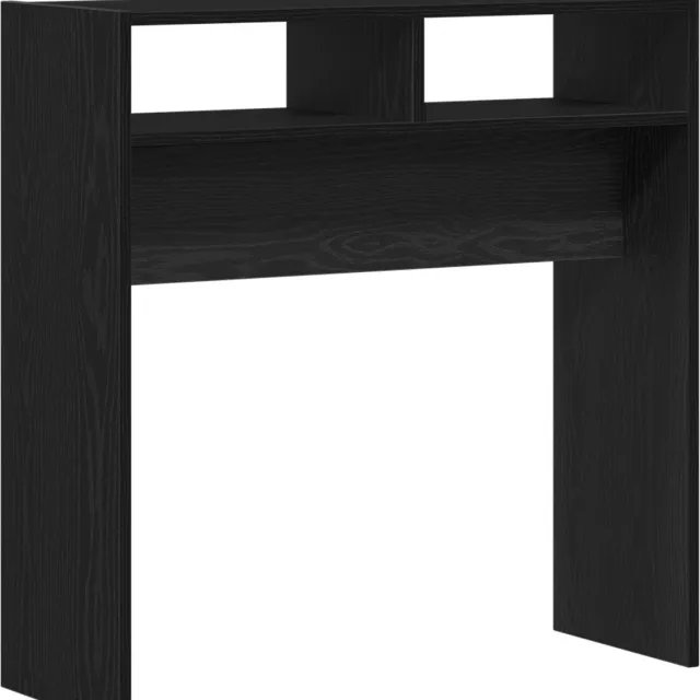 vidaXL Wandtafel - Zwart - Eiken - 78 - x - 30 - x - 80 - cm - Bewerkt - hout Zwart eiken
