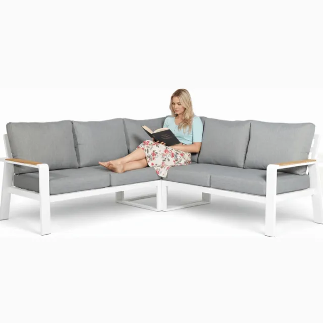 Belito Lotte Loungeset Hoekbank Nr. 3 | Wit Aluminium | 220 x 220 cm | 5-persoons