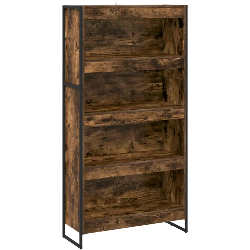 vidaXL Boekenkast 80 x 30 x 155 cm Bewerkt hout Rook Eik bruin, foto 3