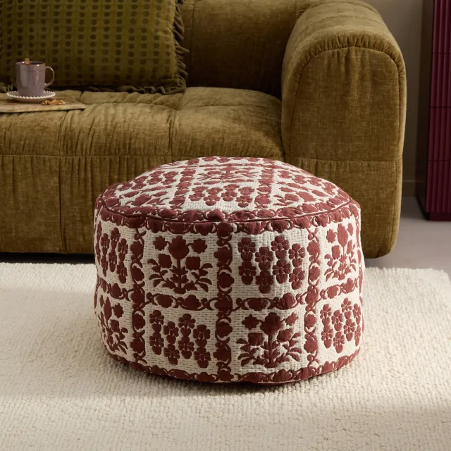 NOUS Living poef Cami bruin/naturel, foto 2