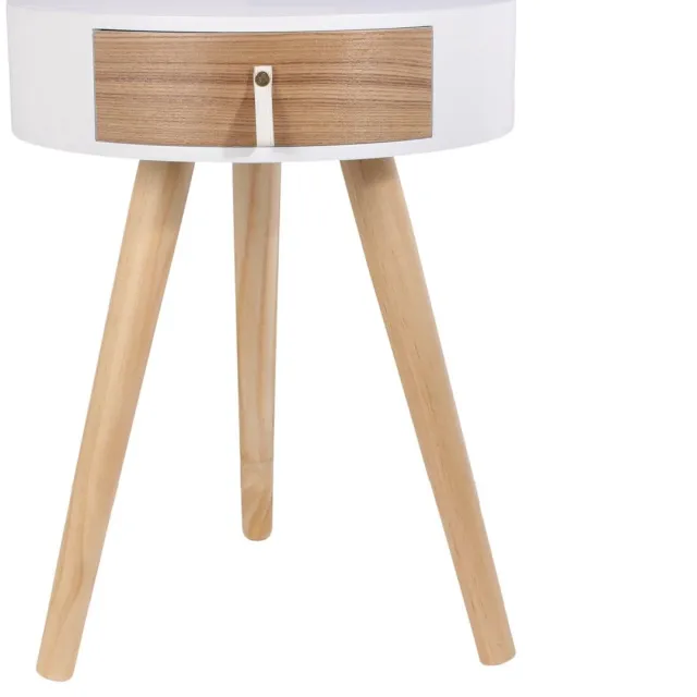 Ibenzoa Nachtkastje - Wit - 35 x 35 x 46,5 cm - Hout/MDF