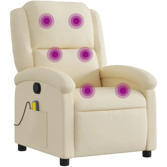 vidaXL Massagestoel - verstelbaar - stof - crèmekleurig
