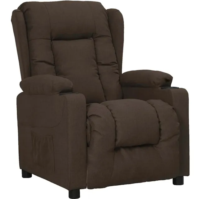 vidaXL Fauteuil verstelbaar stof donkerbruin bruin