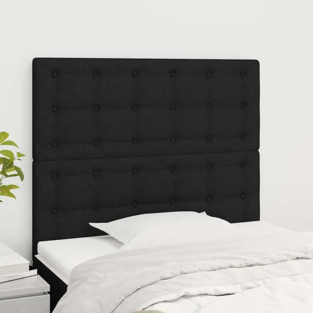 vidaXL Hoofdbord zwart 80x5x118/128 cm stof