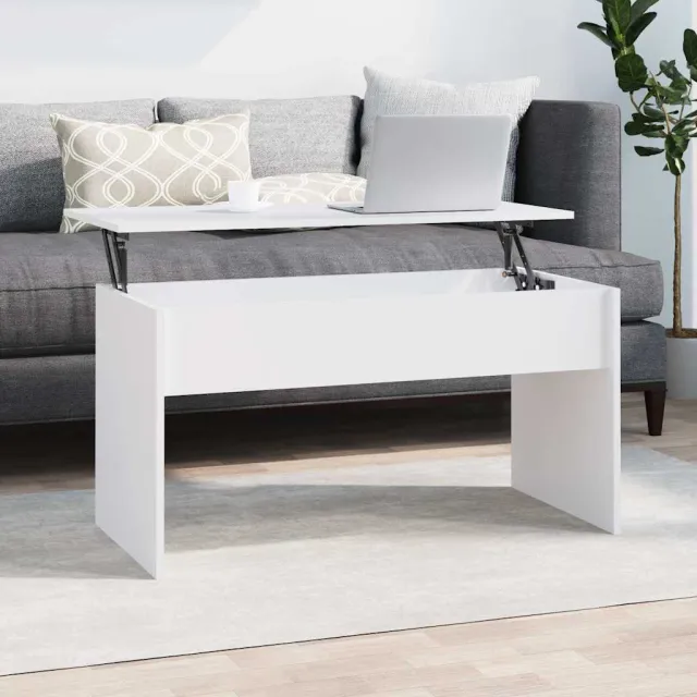 vidaXL Salontafel 102x50,5x52,5 cm bewerkt hout wit, foto 2