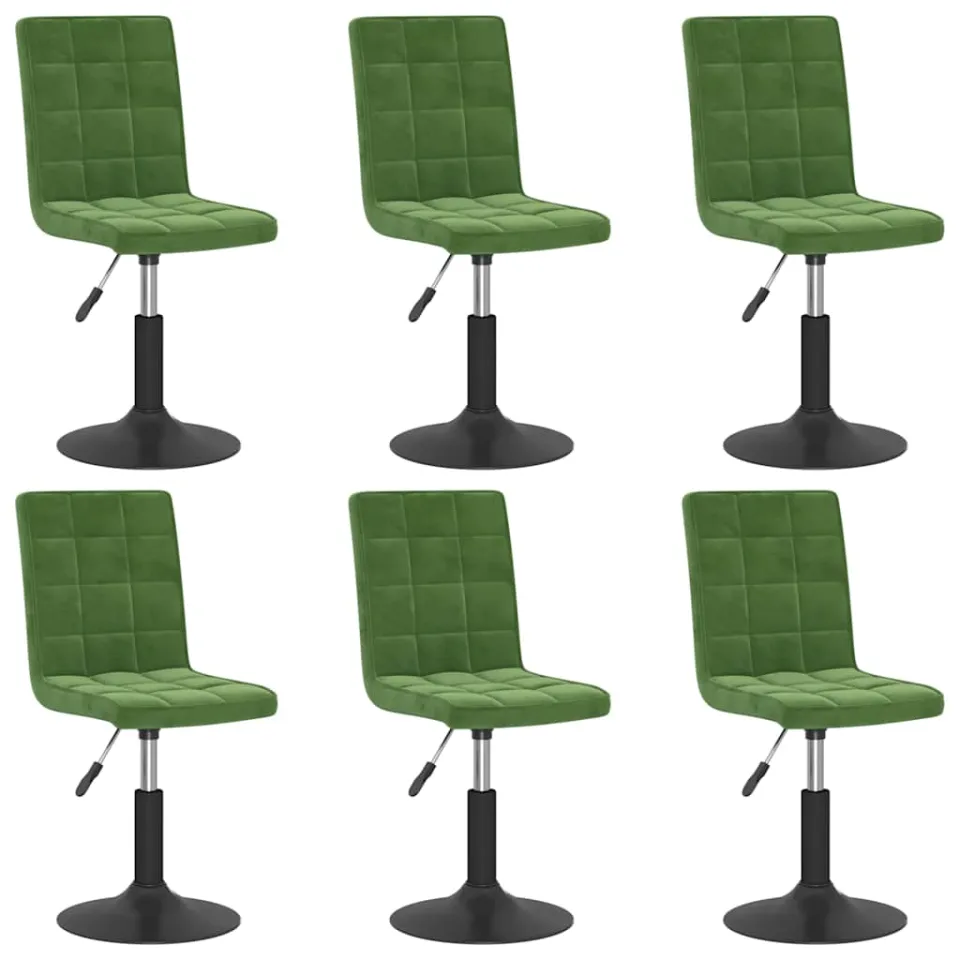 vidaXL Eetkamerstoelen draaibaar 6 st fluweel donkergroen groen, foto 3