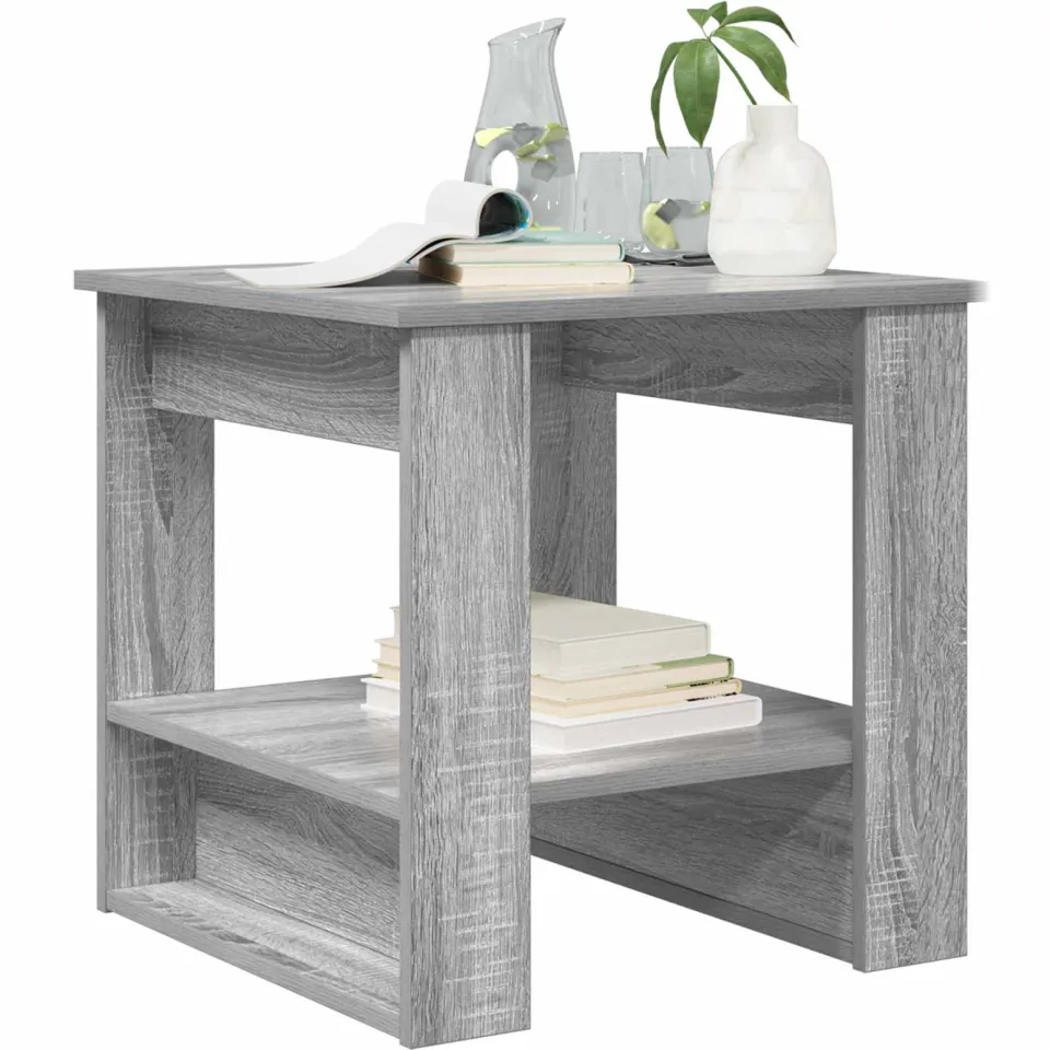 vidaXL Salontafel Grijs Sonoma 51 x 50 x 50 cm Bewerkt hout