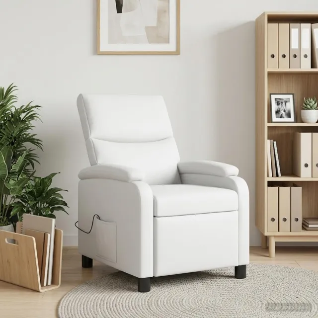 vidaXL Massage Recliner Wit Kunstleer