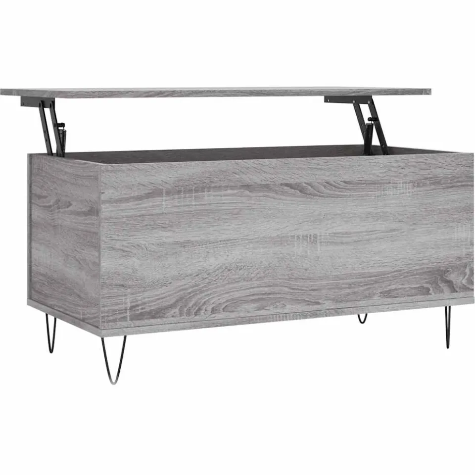 vidaXL Salontafel 90x44,5x45 cm bewerkt hout grijs sonoma eikenkleurig, foto 3