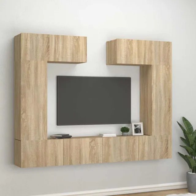 vidaXL 6-delige Tv-meubelset bewerkt hout sonoma eikenkleurig Bruin