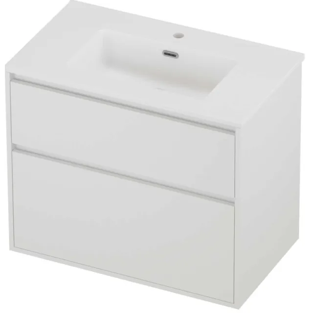 Proline Tribute Badmeubelset Porselein Elegant 1 Kraangat Greeploos 80x46x67 cm Mat Wit Mat White