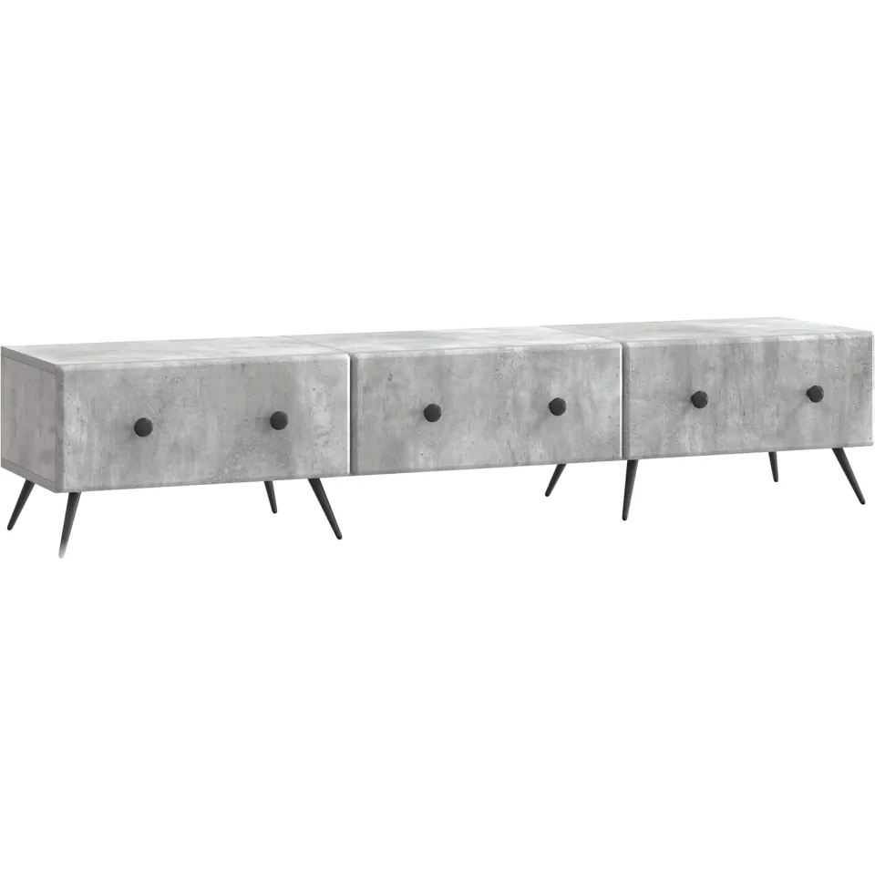vidaXL TV-kast met lade Betongrijs 147 x 34,5 x 30 cm Bewerkt hout grijs, foto 3