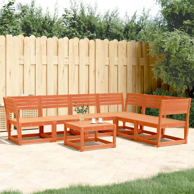 vidaXL 6-delige Loungeset massief grenenhout wasbruin bruin, foto 2
