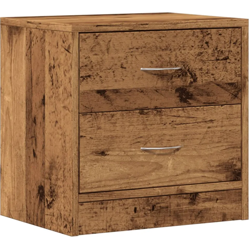 vidaXL Nachtkastje 40x30x40 cm bewerkt hout oud houtkleurig bruin, foto 3
