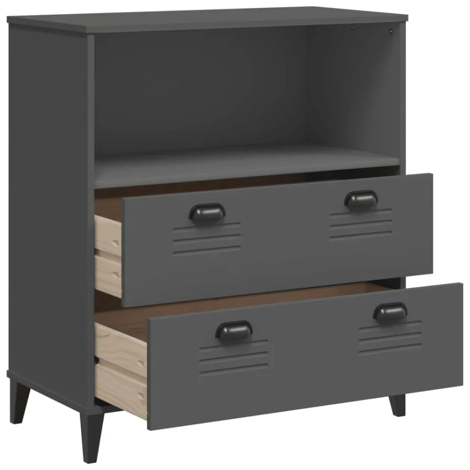 vidaXL Boekenkast VIKEN 80x40x90 cm bewerkt hout antracietgrijs, foto 4