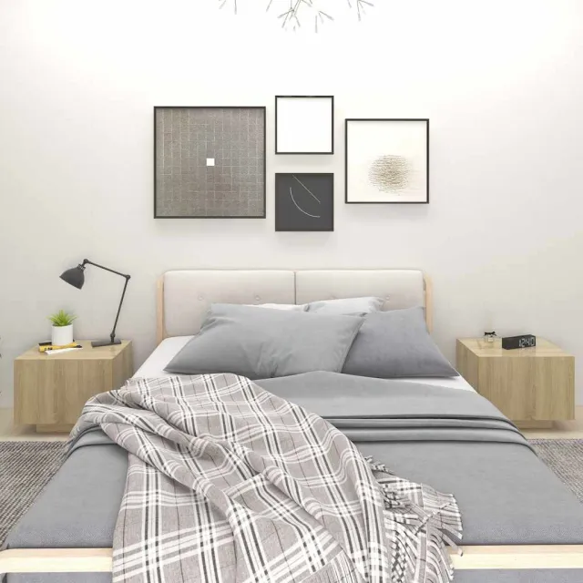 vidaXL Nachtkastje 100x35x40 cm bewerkt hout sonoma eikenkleurig Bruin