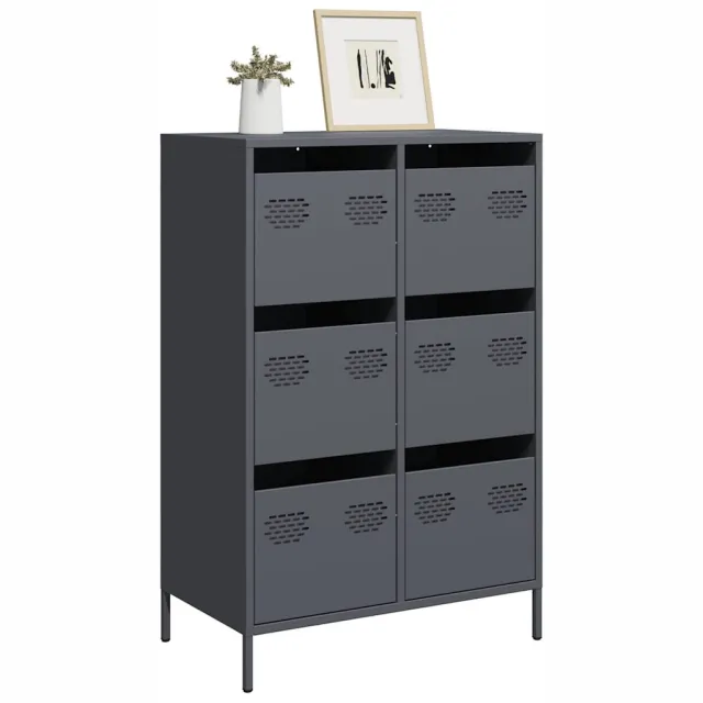 vidaXL Hoge kast 68x39x101,5 cm staal antracietkleurig Anthraciet