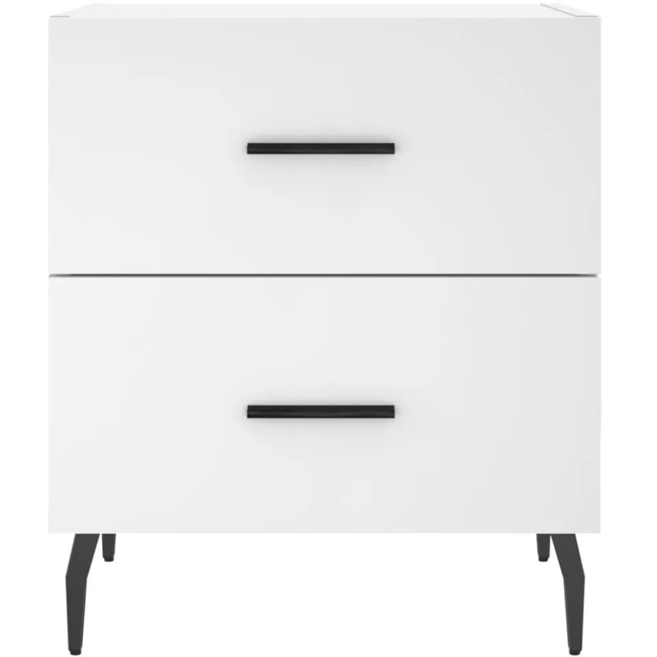 vidaXL Nachtkastjes 2 st 40x35x47,5 cm bewerkt hout wit, foto 4