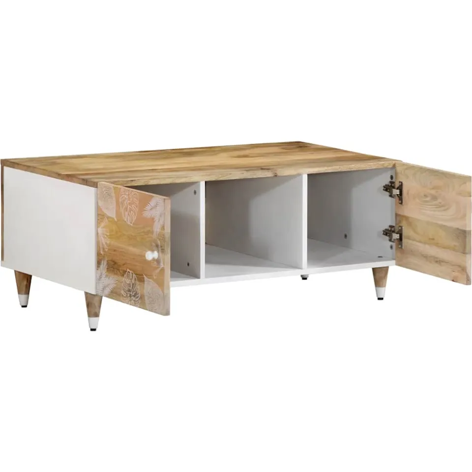 vidaXL Salontafel 100x54x40 cm massief mangohout bruin, foto 3