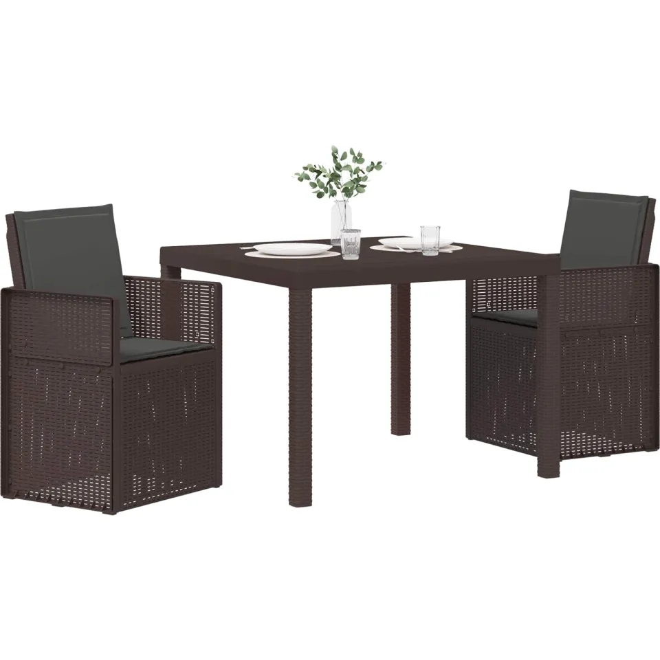 vidaXL Tuin eettafelset 3 st Bruin en antracietkleurig PP