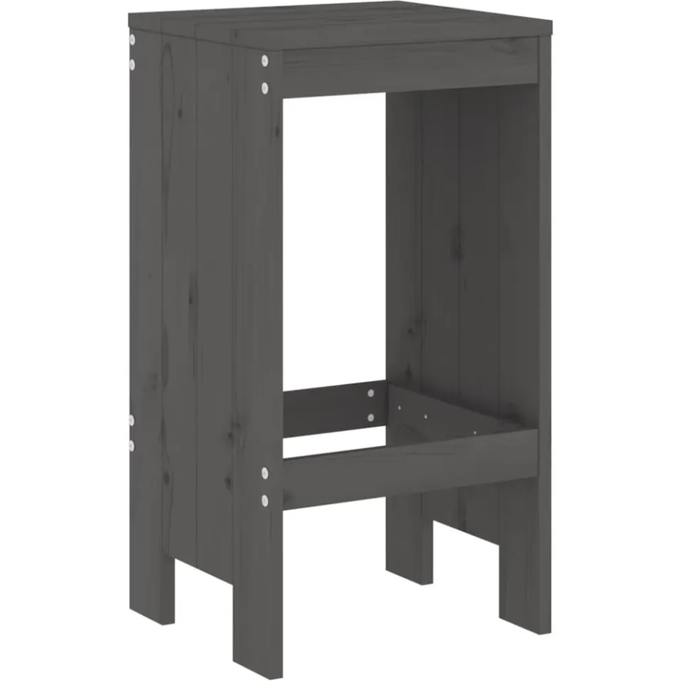 vidaXL 5-delige Tuinbarset massief grenenhout grijs, foto 4