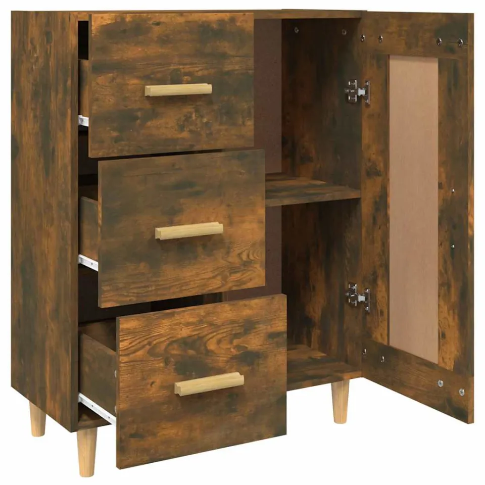 vidaXL Dressoir 69,5x34x90 cm bewerkt hout gerookt eikenkleurig, foto 4