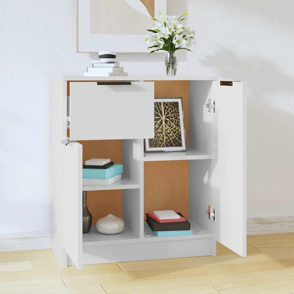vidaXL Dressoir 60x30x70 cm bewerkt hout wit, foto 3