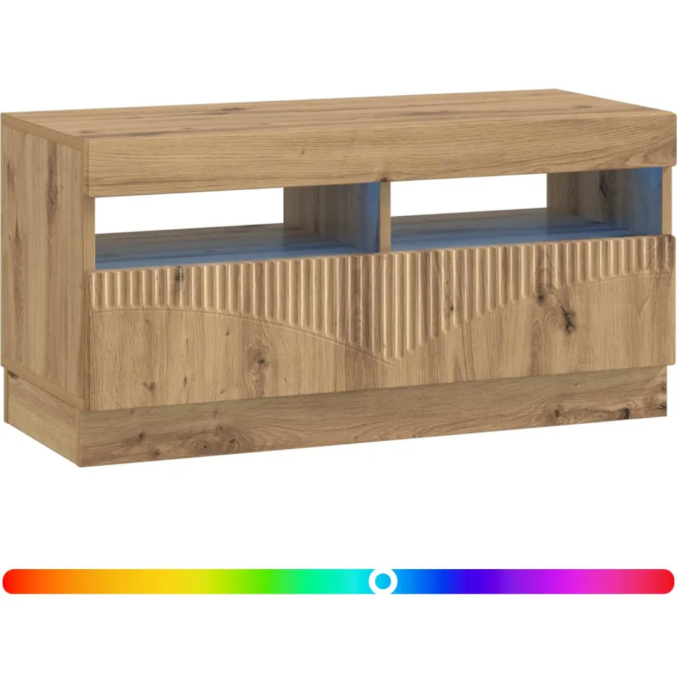 vidaXL LED tv-meubel Artisanaal eiken Bewerkt hout Bruin