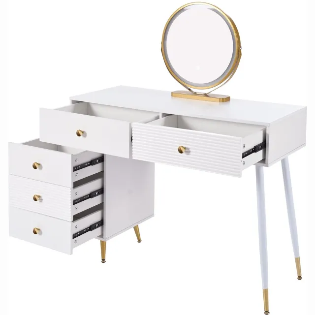 YYchan kaptafel - wit - 100 x 40 x 78 cm - met LED-verlichting
