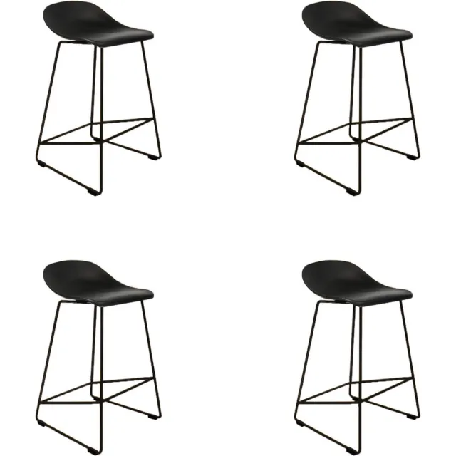 Livin24 Scandinavische Barkruk Ellen zwart 66cm - Barkrukken set van 4 - barstoel