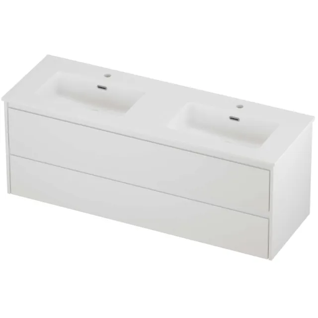 Proline Tribute Badmeubelset Porselein Elegant Dubbel 140x46x54 cm Mat White Mat Wit