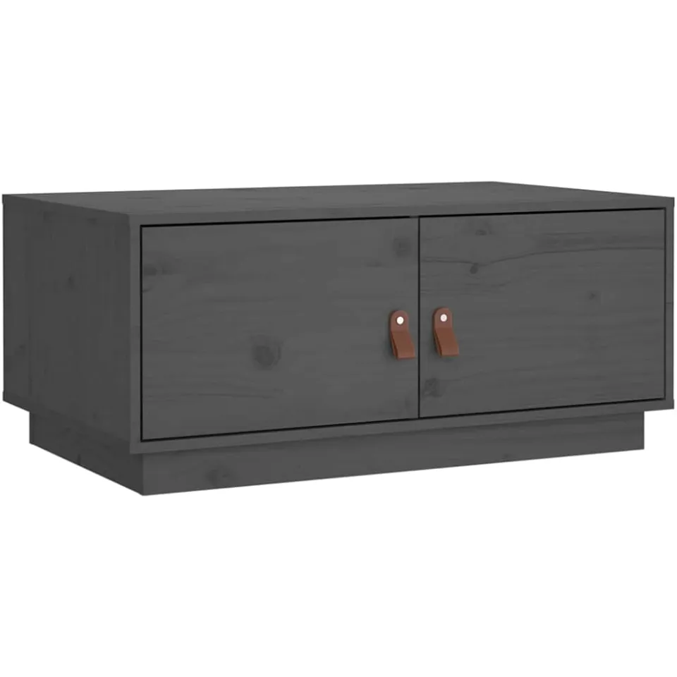 vidaXL Salontafel 80x50x35 cm massief grenenhout grijs