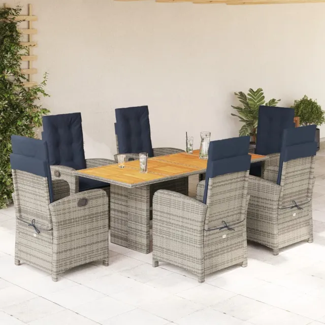 vidaXL 7-delige Tuinset met kussens poly rattan beige, foto 2