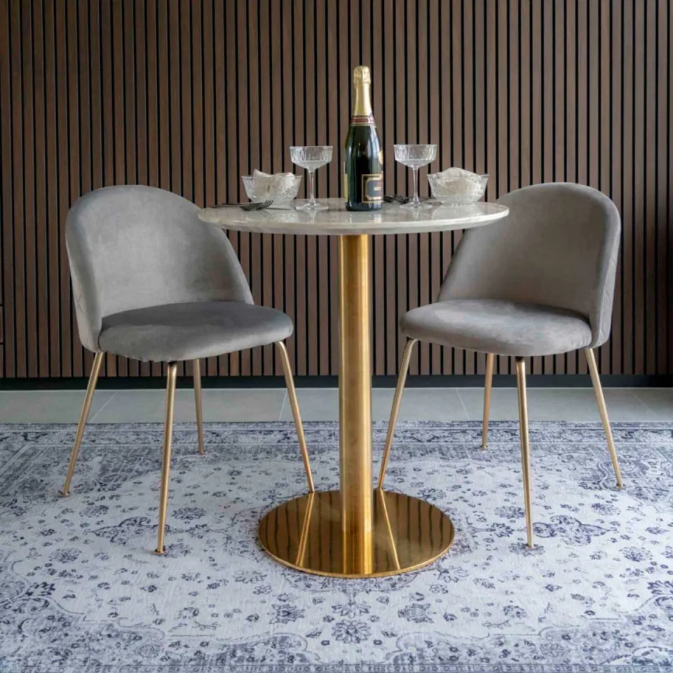 Artichok Aniek eetkamerstoel velvet grijs - gouden onderstel, foto 5