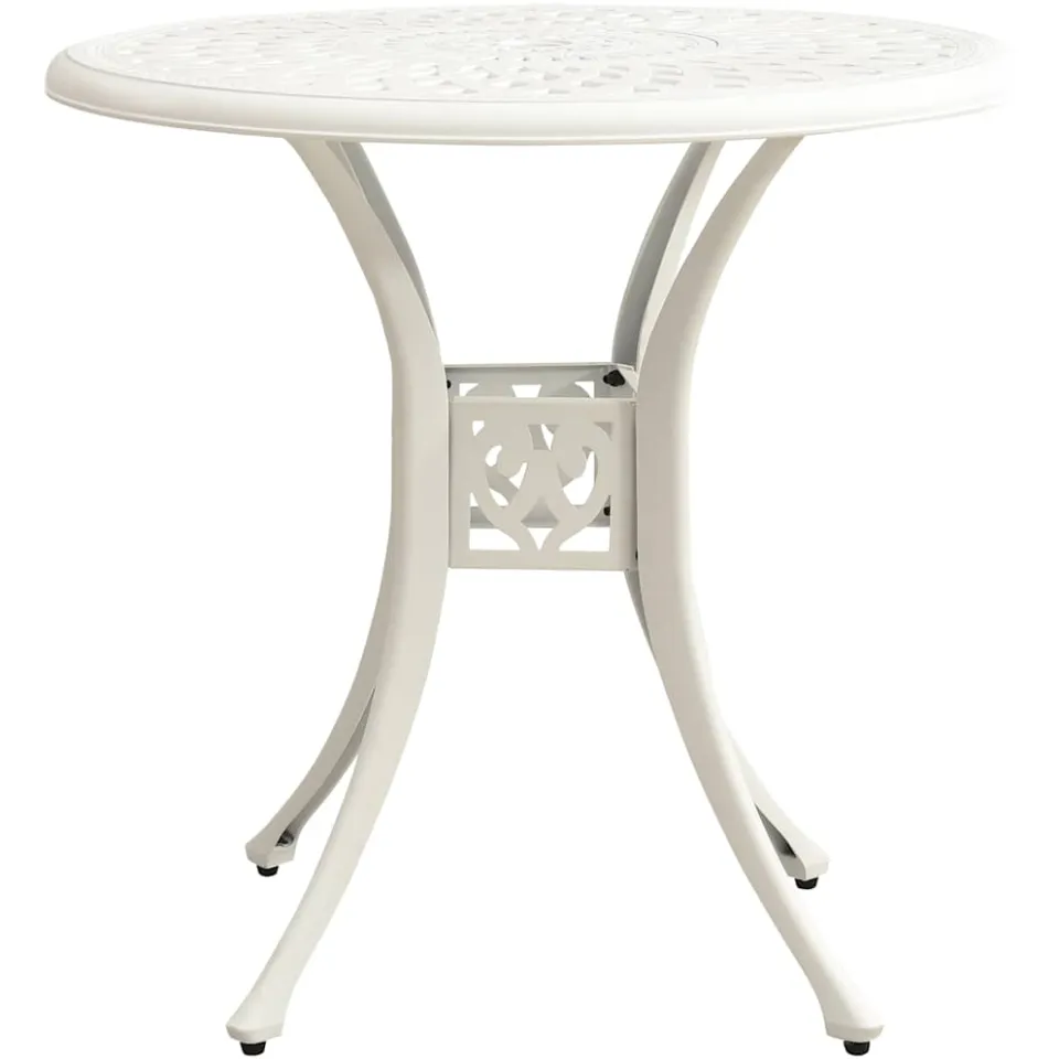vidaXL Tuintafel 78x78x72 cm gietaluminium wit, foto 2