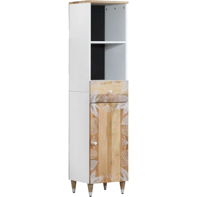 vidaXL Badkamerkast 38x33,5x160 cm massief mangohout Bruin